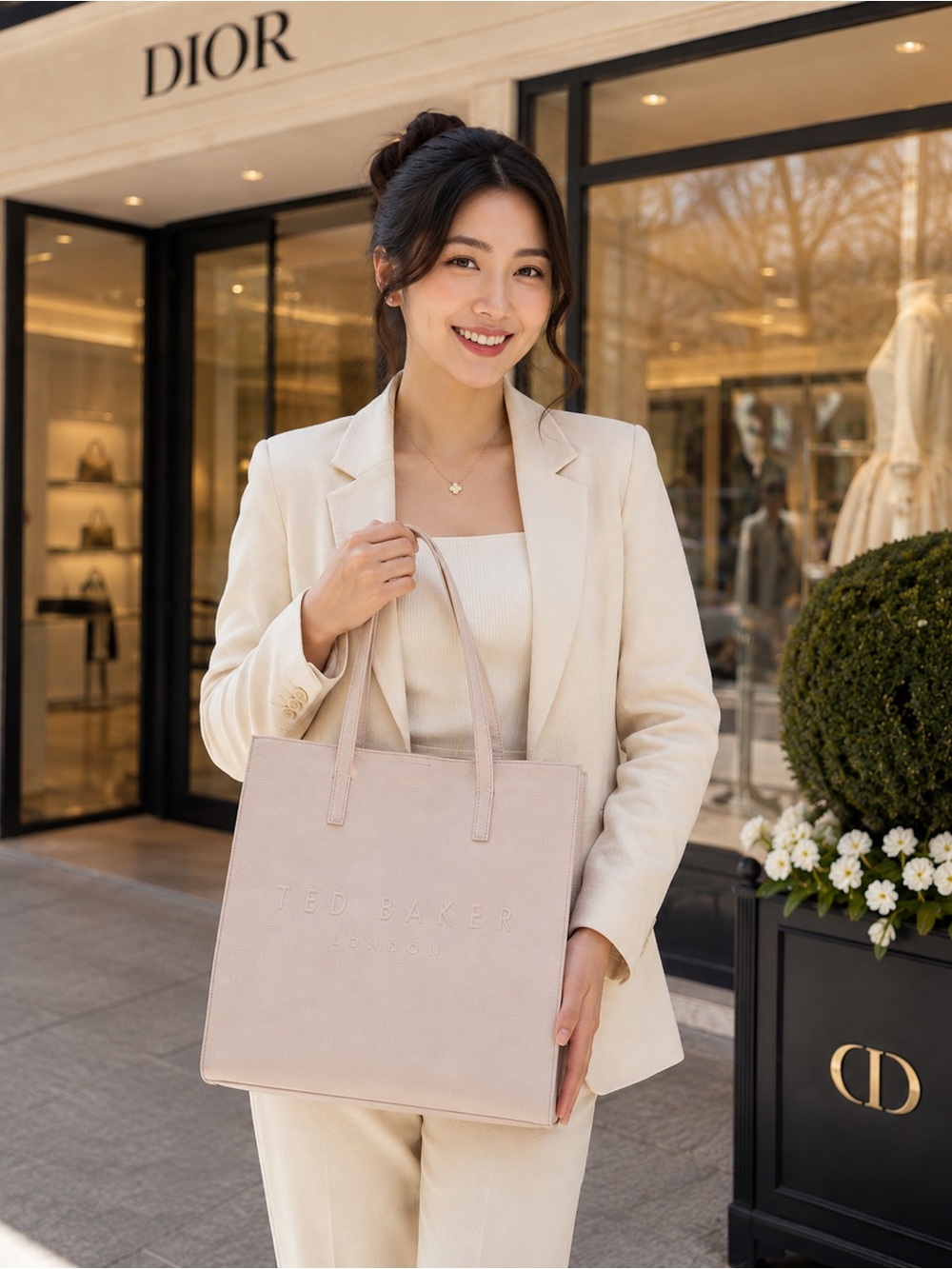 Ted Baker Blush Pink Tote Bag with Embossed Logo